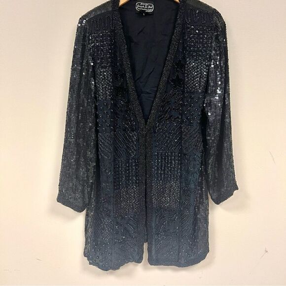 Joseph Le Bon beaded and sequined longline jacket. M - Picture 1 of 12